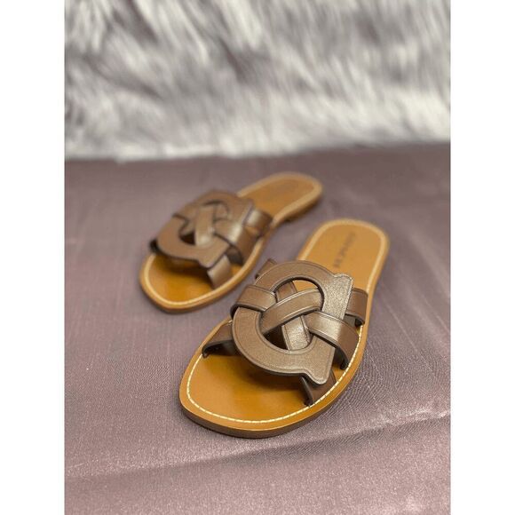 COACH Women's Issa Slip-On Flat Sandals - Walnut 6.5B - Picture 2 of 9